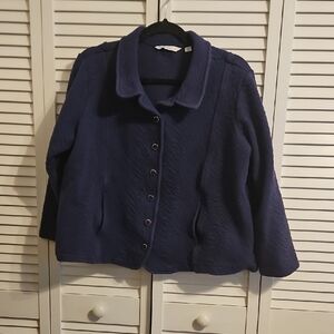 Isaac Mizrahi Deep Blue Quilted  Jacket